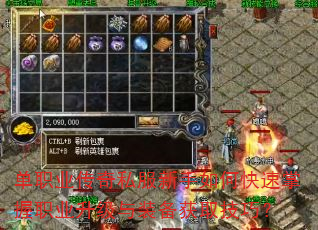 单职业传奇私服新手如何快速掌握职业升级与装备获取技巧? 单职业传奇私服新手如何快速掌握职业升级与装备获取技巧?