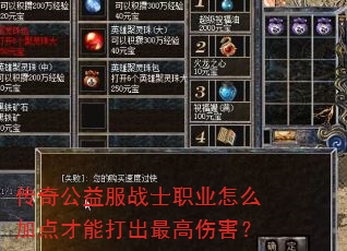 传奇公益服战士职业怎么加点才能打出最高伤害? 传奇公益服战士职业怎么加点才能打出最高伤害?