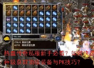 热血传奇私服新手必看?如何快速升级获取顶级装备与PK技巧? 热血传奇私服新手必看?如何快速升级获取顶级装备与PK技巧?