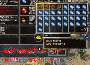 最新传奇公益服发布网有哪些必看攻略技巧? 最新传奇公益服发布网有哪些必看攻略技巧?